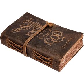 LEATHER VILLAGE Prayer Journal - 8 X 6 inches (A5) - 200 Antique/Old Deckle Edge Paper - Leather Bound Bible Study Journal