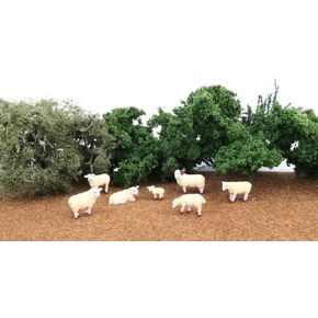 Bachmann Trains - Miniature Scale Figures - Sheep (7pcs/pk) - HO Scale
