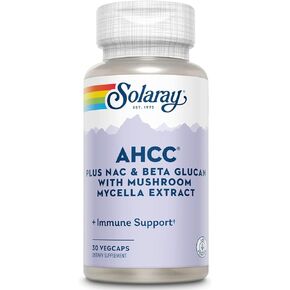 SOLARAY AHCC + NAC & Beta Glucan, Veg Cap (Btl-Plastic) | 30ct