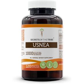 Secrets of the Tribe Usnea 120 Capsules, 1000 mg, Wildcrafted Usnea (Usnea spp.) Dried Lichen (120 Capsules)