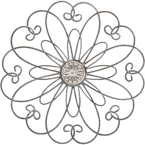 YiLifebes Metal Floral Wall Decor, 18"x18"Metal Flower Scroll Wall Art, Iron Wall Flowers Decoration Iron Floral Sculpture for Living Room Bedroom BathroomOutdoor Garden, (Flower B)