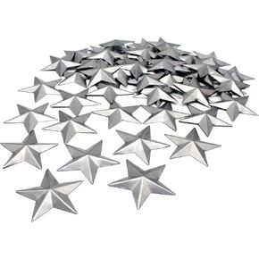 ARTGIFTHOU ديكور نجوم فضية مجلفنة. نجمة الحظيرة المعدنية الصغيرة البدائية للزينة اليدوية، 2 بوصة، مجموعة من 55 قطعة in Kuwait