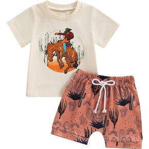 Western Baby Boy Outfit It's Alright to Be Little Bitty T-Shirt Shorts Set Toddler Boy Summer Cowboy Clothes
