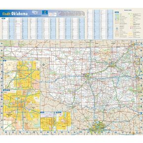 Oklahoma State Wall Map - 20.75" x 18.5" Laminated