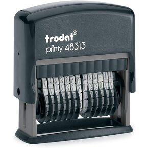Trodat .125" x 1.3" 13-Digit Self-Inking Numberer Rubber Stamp - Non Customizable (Black)