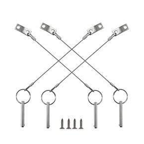 4PIECES of Quick Release Pin 1/4" Diameter, Usable Length 1-1/2"(38mm), Total Length 2"(51mm) Full 316 Stainless Steel, Bimini Top Pin, Marine Hardware