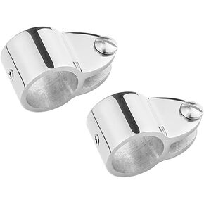 2 PCS 316 Stainless Steel Jaw Slide Clamp Bimini Top Hinged Slide Fitting Hardware Marine Boat Yacht Tube Rail Accessorie [Fits 1" 7/8" inches OD Round Tubing]