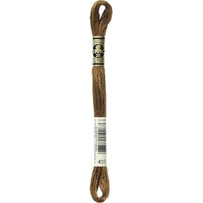 DMC 117-433 Six Stranded Cotton Embroidery Floss, Medium Brown, 8.7-Yard