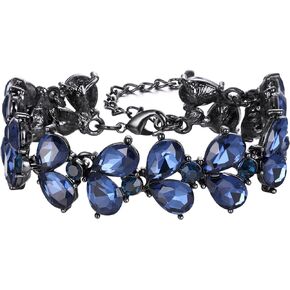 BriLove Wedding Bridal Crystal Rhinestone Multi Teardrop Bracelet for Women Party Prom