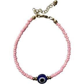 VIE Evil Eye Bracelet with 2 Gold Beads Each Side