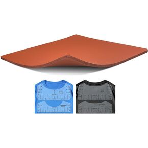 15 x 15 Inch Silicone Heat Press Mat Pad with T-Shirt Ruler Set, 0.3 Inch Thick Silicone Heat Press Pad for Heat Press Machine, Flat Heat Transfer Press Replacement Pad for Auto, Manual or Semi-Auto