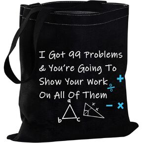 Math Teacher Gift Canvas Teacher Bag Math Science Geeky Gift Math Teacher Tote Bag Funny Gift