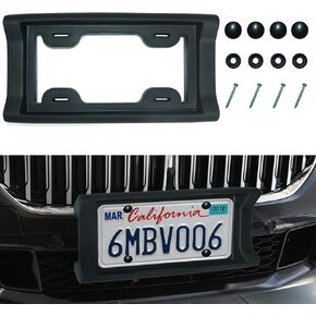 Car 2.3" Thick Rubber License Plate Mount Protects Bumper License Plate Bumper Fit for Cars, Trucks, SUVs, and Vans