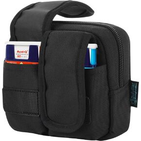 Beautyflier Auvi Q Carrying Case with Carabiner Travel Medicine Pouch Organizer Asthma Inhaler Case Compatible with Small Epipens, Allergy Meds, Nasal Sprays or More (Case Only, Medicine Not Included)