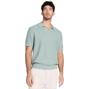 Vince Men's Crafted Rib Johnny Collar Polo Shirt