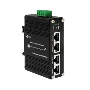 Industrial 2 Ports PoE Injector, Hardened Gigabit 30W PoE+ Injector IEEE802.3 at POE Adapter POE Midspan Max 60W Single Port Power Over Ethernet with 12-48V DC Input DIN Rail Mount