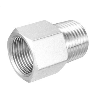 uxcell Pipe Fitting Reducer Adapter 1/2 NPT Male to M20x1.5 Female, Stainless Steel for Water Oil Air Pressure Gauge