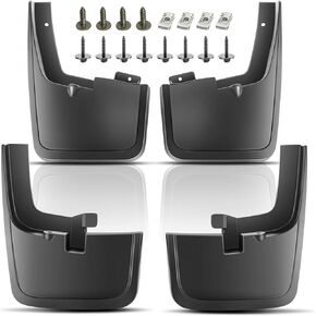 YHTAUTO Set of 4 Mud Flaps Splash Guards Accessories Replacement for Ford F-150 2015-2020 Pickup, Without Factory Fender Flares, Front and Rear LH RH, Black