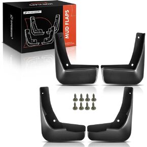 A-Premium Set of 4PCS Mud Flaps Splash Guards Mudguards Mudflaps with Hardware Compatible with Chevrolet Malibu, 2016 2017 2018, Sedan Only, Black Color, Front and Rear (Driver & Passenger Sides)