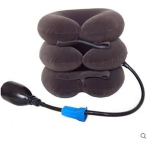 OYSTERBOY Inflatable Adjustable Portable Cervical Neck Traction Stretcher Collar Device for Spine Alignment, Chronic Neck Pain Relief, Herniation of Cervical Disc at Home Office Travel (Blue)