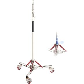 NEEWER 10ft Heavy Duty Air Cushioned Light Stand with Casters, Adjustable Tripod Stand, Stainless Steel Photography Wheeled Stand for Studio Flash Softbox Monolight Reflector, SC305AW in Saudi Arabia