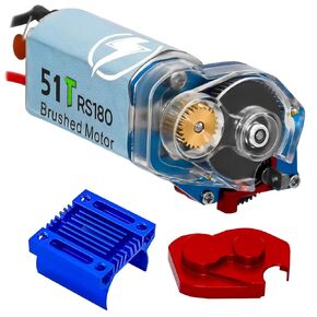 RS180 51T Brushed Motor & Aluminum Alloy Transmission Gearbox & Heatsink for Axial SCX24 AXI00002 AXI00001 AXI90081 AXI00006 AXI00005 1/24 RC Crawler Upgrade Parts (Assembled)