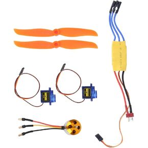 POCREATION Brushless Motor, A2212 2200Kv Versatility Rc Plane Parts Brushless Motor 30A Esc Sg90 9G Micro Servo 6035 Propeller, with T Plug and 3.5Mm Banana