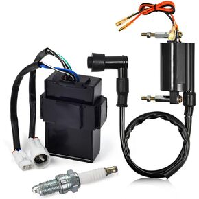 TIKSCIENCE Ignition Coil CDI Spark Plug Fit for Kawasaki Bayou 300 KLF300B 1988-2004 -Black