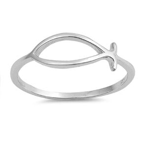 Christian Fish Ichthus Ring Promise Band Holo fish Ring (5)