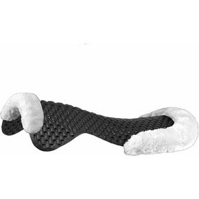 Acavallo Piuma Featherlite Eco-Wool Air Release Cut Out Half Pad - Charcoal with White Fleece