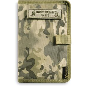 KOSIBATE Military Log Book Cover - 5"X 8" Army Tactical Notebook, Book Cover (Black)