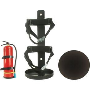 Fire Extinguisher Mount,Steel Wall Hanging Bracket,Fire Extinguisher Holder for Home, Car, RV, Truck, for 5-Pound Fire Extinguisher,Black Powder Coating