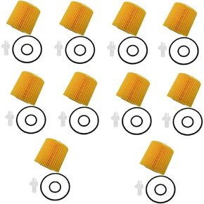 10 Pack，Pack of 10 Engine Oil Filter Compatible with Toyota Avalon Camry Highlander RAV4 Tacoma Sienna and More Replace 04152-YZZA1,04152-31090, 04152-YZZG1