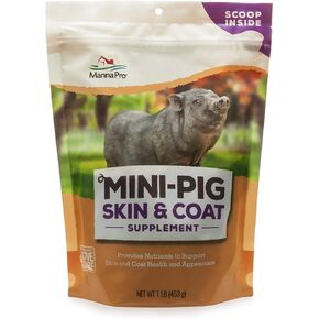 Manna Pro Mini-Pig Skin and Coat Supplement | Skin and Coat Supplement for Mini-Pigs | Provides Nutrients to Support Skin & Coat Health and Appearance | 1 lb