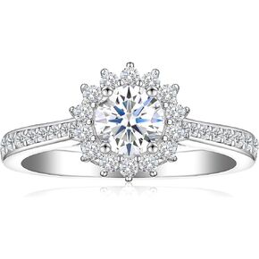 925 Sterling Silver Engagement Ring for Women Promise Ring for Her Wedding Bands Cubic Zirconia Ring Size 4-10.5