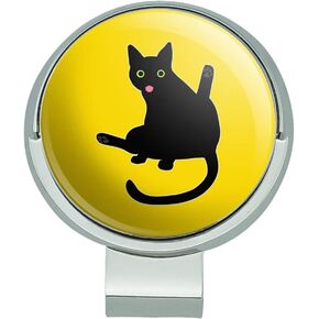 GRAPHICS & MORE Black Cat Lifting Leg and Licking Golf Hat Clip with Magnetic Ball Marker