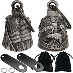 Dream Apparel 2 Pack Motorcycle Bells for Biker Rider Men Women Angel Bell with Bell Hanger, Ride Riding Bell Spirit Bell