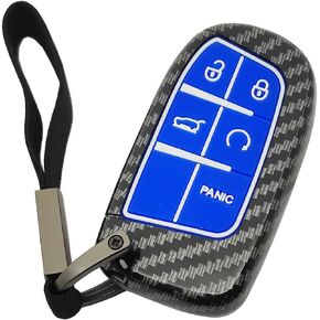 ABS Carbon Fiber Pattern Key Fob Case Cover for Dodge Charger Challenger Jeep Grand Cherokee Renegade Grand Comander Chrysler
