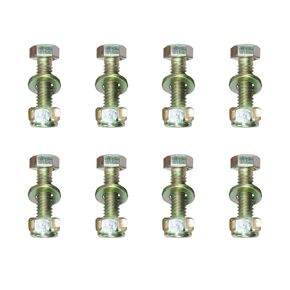 M6 x 40mm Hex Head Bolt by Color Galvanization with Nylon Lock nut and Flat Washer Assortment Kit,Alloy Steel,Grade 8.8.(8pcs Pack)