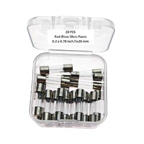 2A, 2A Fuse, 2A250V, 2A250V Fuse, F2A250V Fuse, F2A Fuse, F2A Fuses, F2A250V, 2A Fuses, F2A Fuses, 2A Fast Blow Fuse, 2A Glass Quick Fast Blow Fuse, 5 * 20mm(20pcs)