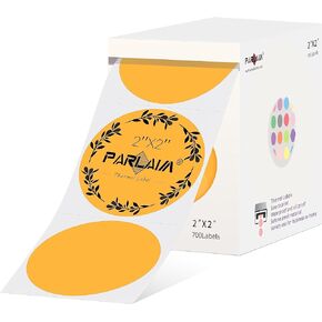 PARLAIM 2 Inch Circle Thermal Sticker Labels,700PCS Round Direct Thermal Printer Labels for Business Bottle DIY Design, QR Code, Name Tag, Inventory (White)