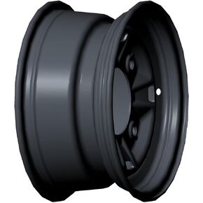 Polaris Ranger Rim, Front, 10 GA, 12 x 6, Matte Black, Genuine OEM Part 1521606-458, Qty 1