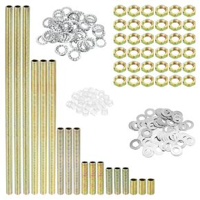 PATIKIL 1/8IP Thread Lamp Repair Hardware Assortment Pack, 3 Set with All Thread Lamp Pipe Coupling Pipe Connectors Washers Lock Nuts for Chandelier Ceiling