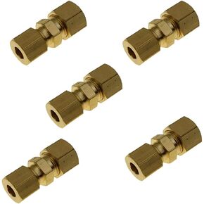 5 Pcs Brass Compression Tube Fitting Reducing Union 5/16" OD x 1/4" OD