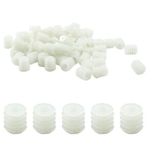Plastic Pre-Inserted Nuts 0.35"x0.39" , Plastic Hinge Dowel Inserts 100 pcs, Plastic Dowels for Furniture Connections