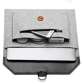 Extra Pocket Felt Tablet Carrying Sleeve Pouch Cover for HP Elite x2 G4 13/12.3 / New Microsoft Surface Pro 7 / Surface Pro X 12.3 / Google Pixelbook/Samsung Chromebook Pro 12.3 (Black)