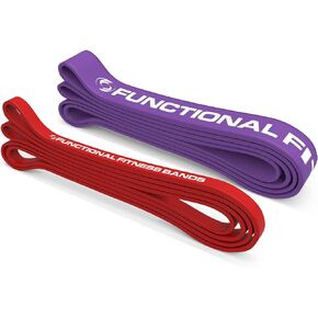 Pull Up Assist Bands Set by Functional Fitness. Heavy Duty Resistance and Assistance Training Band