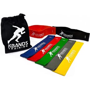 Kbands Infinity Rubber Loop Mini Bands (7 Levels of Ankle and Thigh Exercise Bands) Often Used for Speed and Agility, Pilates, Yoga, Strength Training