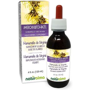 Naturalma American witch-hazel (Hamamelis virginiana) leaf Alcohol-free Tincture - 4 fl oz Liquid extract in drops - Herbal supplement - Vegan