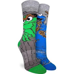 Good Luck Sock Women's Sesame Street, Oscar and Cookie Monster Socks, Adult, Shoe Size 5-9